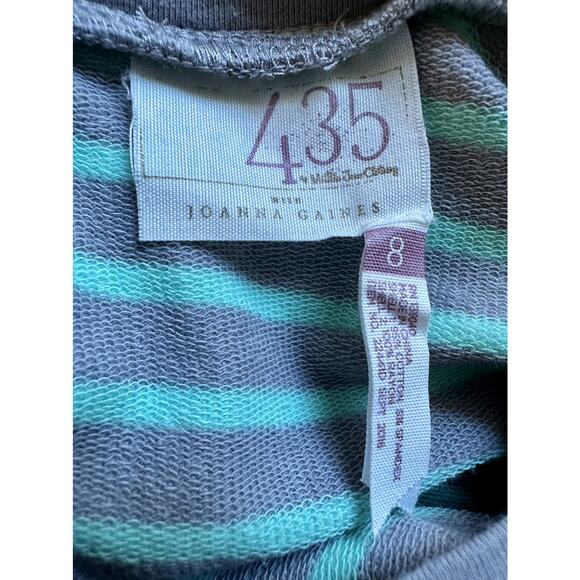 Matilda Jane Once Upon A Time Fresh Squeezed Orange Gray Blue Striped Dress 8 - Picture 5 of 7